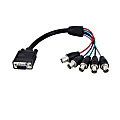 StarTech.com 1 ft Coax HD15 VGA to 5 BNC RGBHV Monitor Cable - Connect a BNC video source to a VGA distribution amplifier or PC 1 thumbnail image