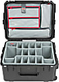 SKB Cases i Series Protective Case With Padded Dividers And Wheels, 21" x 13-1/2" x 10", Black