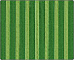 Flagship Carpets Basketweave Stripes Classroom Rug, 10 1/2' x 13 3/16', Green