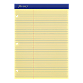 Ampad® Perforated 3-Hole Punched Dual Writing Pad, Law Rule, 8 1/2" x 11 3/4", Canary, 100 Sheets 1 thumbnail image