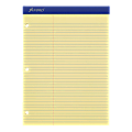 Ampad 20243 Dual Ruled Pad, Legal/Wide Rule, 8.5 x 11.75, Canary -  100 Sheets