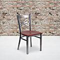 Flash Furniture X-Back Restaurant Accent Chair, Cherry Seat/Clear Frame