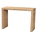 bali & pari Colandra Modern Bohemian Seagrass/Wood Rectangular Console Table, 32"H x 47-1/4"W x 18-1/8"D, Natural Brown