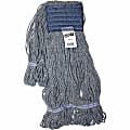 Genuine Joe 5" Headband Earth Mop Refill - Large - Quick Drying - Polyester Fiber - Blue - 1 Each 1 thumbnail image
