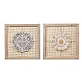 SEI Lamsting Decorative Wall Panels, 20"H x 20"W x 1"D, Natural/Distressed White, Set Of 2 Panels