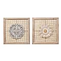 SEI Lamsting Decorative Wall Panels, 20"H x 20"W x 1"D, Natural/Distressed White, Set Of 2 Panels 1 thumbnail image