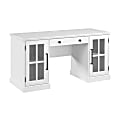 Bush Furniture Westbrook 60"W Computer Desk With Storage And Keyboard Tray, White Ash, Standard Delivery