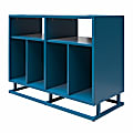 Ameriwood Home Regal Double-Wide Record Station, 27-1/4"H x 37-1/4"W x 16-3/16"D, Blue
