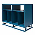 Ameriwood Home Regal Double-Wide Record Station, 27-1/4"H x 37-1/4"W x 16-3/16"D, Blue 1 thumbnail image