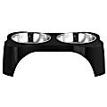 Gibson Home Bow Wow Meow 3-Piece Elevated Pet Bowl Dinner Set, Black