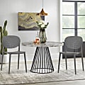 Glamour Home Balin Plastic Dining Accent Chairs, Gray, Set Of 2 Chairs