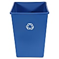 Rubbermaid 3958-73 Recycling Container - 35 gal Capacity - Square - 27.6" Height x 19.5" Width x 19.5" Depth - Plastic - Blue - 1 Each