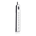 Belkin 7-Outlet AV Surge Protector with 12-Ft Power Cord and Telephone Protection, 2000 Joules (BV107200-12),White - 7 x AC Power - 1875 VA - 2280 J - 125 V AC Input - 125 V AC Output - 102 kA - Fax/Modem/Phone - 12 ft