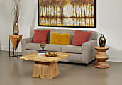 Coast to Coast Luca Wooden Abstract Cocktail Table, 18”H x 33”W x 33”D, Natural 1 thumbnail image