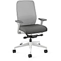 HON Nucleus Recharge Task Chair - Iron Ore Fabric Seat - Fog Back - Designer White Frame - Armrest - 1 Each