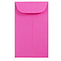 JAM Paper® Coin Envelopes, #6, Gummed Seal, Ultra Fuchsia Pink, Pack Of 50 Envelopes
