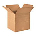 Partners Brand Multi-Depth Corrugated Boxes, 16" x 16" x 16", Scored 14", 12", 10", 8", Kraft, Pack Of 10