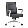Boss Office Products Modern Ergonomic Vinyl High-Back Conference Executive Office Chair, Black