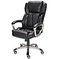 True Innovations High-Back Bonded Leather Chair, 44 1/2"H x 26"W x 30"D, Black/Champagne 1 thumbnail image