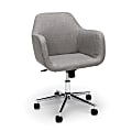 Essentials By OFM Upholstered Mid-Back Home Office Chair, Gray/Chrome 1 thumbnail image