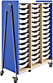 Safco® Whiffle Triple-Column 39-Drawer Mobile Storage Cart, 60"H x 43-1/4"W x 19-3/4"D, Spectrum Blue