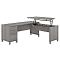 Bush Furniture Somerset 72"W 3-Position Sit-To-Stand L-Shaped Desk, Platinum Gray, Standard Delivery