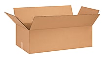 Partners Brand Corrugated Cartons, 26" x 13" x 8", Kraft, Pack Of 20
