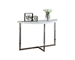 Monarch Specialties Half-Moon Console Table, Crescent, White/Chrome