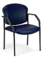 OFM Manor Series Anti-Microbial Anti-Bacterial Reception Chair With Arms, Navy/Black