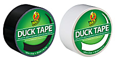 Duck® Brand Color Duct Tape Rolls, 1-15/16" x 40 Yd, Black/White, Pack Of 2 Rolls