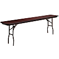 Flash Furniture High-Pressure Folding Training Table, 30"H x 18"W x 96"D, Mahogany