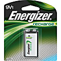 Energizer 9-Volt Recharge Batteries, 1-Packs - For Multipurpose - Battery Rechargeable - 9V - 175 mAh - 8.4 V DC - 24 / Carton 1 thumbnail image