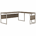 Bush Business Furniture Hybrid L-Shaped Corner Desk Table With Metal Legs, 72"W x 30"D, Modern Hickory, Standard Delivery 1 thumbnail image