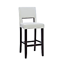 Linon Hendry Faux Leather Bar Stool, White/Espresso