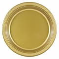 JAM PAPER Round Plastic Party Plates, Large, 10 1/4 inch, Gold, 20/Pack  1 thumbnail image
