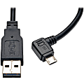 Tripp Lite Dedicated Reversible USB Charging Cable (Reversible A to Right-Angle 5-Pin Micro B) Black 3 ft. (0.91 m) - For Tablet PC, Smartphone, Mobile Device - 5 V DC Voltage Rating - Black"