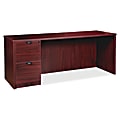 Lorell® Prominence 2.0 66"W Left-Pedestal Credenza Computer Desk, Mahogany