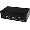 StarTech.com 4-Port Dual KVM Switch with Audio for DVI Computers - Built-in USB Hub (SV431DD2DUA) - KVM/audio/USB switch - SV431DD2DUA 1 thumbnail image