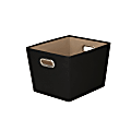 Honey-Can-Do Decorative Tote Bin With Handles, Medium Size, Black 1 thumbnail image