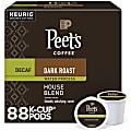 Peet's Coffee Decaf House Blend Coffee Keurig Single Serve K-Cup Pods, 22 Pods Per Pack, Case Of 4 Packs 1 thumbnail image