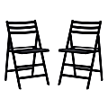 Linon Marni Folding Chairs, Black, Set Of 2 Chairs 1 thumbnail image