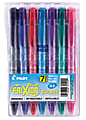 Pilot® FriXion® Clicker Erasable Gel Pens, Extra Fine Point, 0.5 mm, Assorted Barrels, Assorted Ink Colors, Pack Of 7