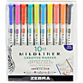 Zebra Pen Mildliner Double Ended Highlighter - Fine, Bold Marker Point - Bullet, Chisel Marker Point Style -  10 / Pack