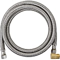 Certified Appliance Accessories Braided Stainless Steel Dishwasher Connector with MIP Elbow - 72" - Stainless Steel, Gold, Silver - Stainless Steel, Vinyl, Polyvinyl Chloride (PVC), Polyester, Brass