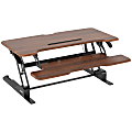 Mount-It! 38"W Standing Desk Converter With Adjustable Height, Brown 1 thumbnail image