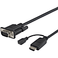 VisionTek HDMI to VGA 2M Active Cable (M/M) - HDMI to VGA Cable - Male to Male 2 Meter 6.6 Feet (1920x1080) Digital to Analog 1 thumbnail image