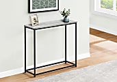 Monarch Specialties Ponce Laminate/Metal Narrow Accent Console Table, 29"H x 31-1/2"W x 11-1/2"D, Gray/Black