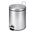 Honey-Can-Do Steel Step Trash Can, Round, 1.3 Gallons, Stainless Steel