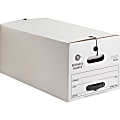 Business Source Medium-Duty Storage Boxes, Letter Size, 12" x 24" x 10", White, Box Of 12