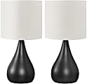 Monarch Specialties Ochoa Table Lamps, 18”H, Ivory/Black, Set Of 2 Lamps